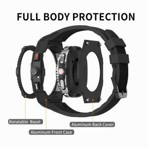 삼성 갤럭시 워치 8 클래식 46mm 스테인리스 스틸 케이스 실리콘 스트랩용 고급 개조 키트 (워치 8 46mm DI