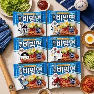 [하프클럽/]KBO 팔도 비빔면 양손팀 40개입 (5개입번들 x 8개) / 봉지라면
