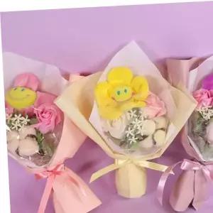 귀여운 스마일 인형 미니 꽃다발 3color (어린이집 유치원 졸업 스마일꽃 여자친구 작은 생일 선물)