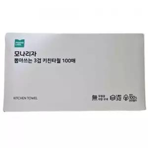 모나리자 뽑아쓰는 3겹 키친타월 100매 x 9개
