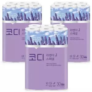 코디 코디 라벤다스페셜 화장지 30mx30롤 3팩 (무료배송)