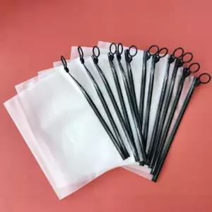 반투명 블랙 링 지퍼백 25cmx17cm