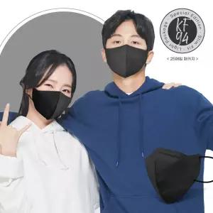 숨쉬기 편한 KF-94 대형 굿필링 컬러 마스크 방역 시크 블랙 50매