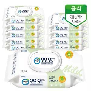 깨끗한나라 클린 손소독티슈 마일드 캡형 60매 10입