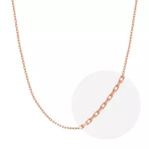 14K 각줄 체인 목걸이 줄 핑크 골드 0.9mm