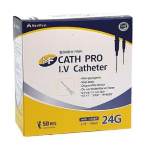 필텍 정맥카테타 메디포스트 24GX19mm 50개 IV카테터