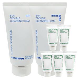 이니스프리 비자 트러블 클렌징 폼 150g 2개+그린티 폼 20mlx5개