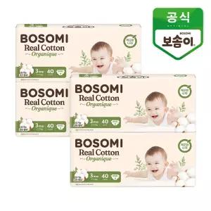 보솜이 리얼코튼 오가니크 밴드형 기저귀 중형 40매 4팩