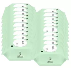 올림생활 베이직물티슈 캡형100매x20팩 피톤치드향