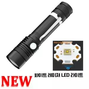 NEW White Laser LED 충전식 줌 서치 라이트 손전등 랜턴 후레쉬 518W