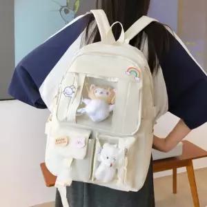 대용량 학생 가방 투명창 캐주얼 백팩 스쿨백