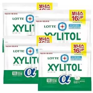 롯데 자일리톨 알파 오리지날 리필 102g 4개