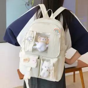 투명창 캐주얼 백팩 학생 스쿨백 대용량 가방