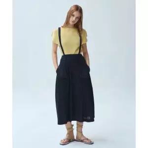 와이오와이 YOYOYOY 서스펜더 커브 플리츠 롱 스커트_2colors 2323185