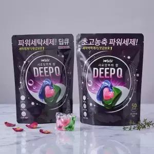 딥큐 3in1 샤르망부케 100개입+100개입 캡슐세제 고농축 세탁 드럼세탁기 세제