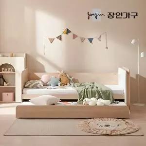 [장인가구](무료) 뉴피터 LED 패브릭헤드 E0 슬라이드 2단침대 침대프레임 S+가드