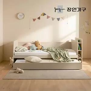 [장인가구](무료) 뉴피터 LED 수납헤드 E0 슬라이드 2단침대 침대프레임 S+가드+낮은포켓+파워본넬