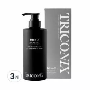 트리코닉스 트리코엑스 탈모완화 볼륨 블랙 샴푸 500ml, 3개