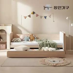 장인가구 무료배송) 뉴피터 LED 패브릭헤드 E0 슬라이드 2단침대 침대프레임 SS