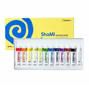 샤미 수채화물감 10ml 12색 술물감 화방 전문가 색칠 그림 채색 술재료 술학원