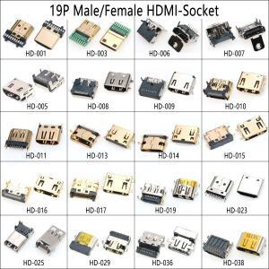 2PCS HDMI 인터페이스 커넥터 SMD DIP 19 핀 20P 수직 남성 여성 플러그 소켓 표면 장착 PCB 리셉터클 수리
