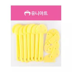 유니아트 부채 2000 반달 조립 부채 노랑