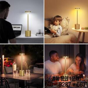 LED 클래식 테이블 램프 USB 충전식 야간 조명 무단계 터치 데스크 3색 침대 옆 바 호텔 장식