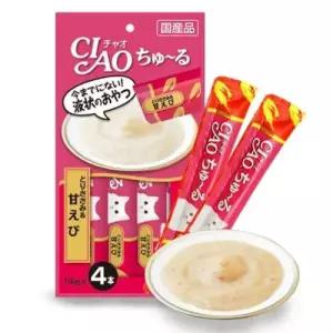 고양이닭가슴살간식 고양이 짜먹는 스틱 닭가슴살 새우 4개입 1P 파우치
