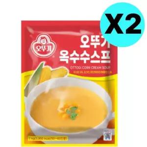 오뚜기 옥수수 즉석 스프 가루 분말 1kg X 2개 대용량