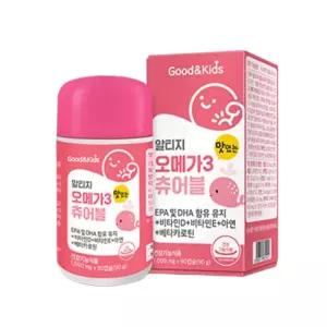 굿앤키즈 어린이 알티지 오메가3 츄어블 오렌지맛 90캡슐 1통(30일분) 유아영양제