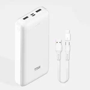 타이탄 슬림듀얼 보조배터리 대용량 20000mAh C타입 케이블 8핀젠더/휴대폰/보조/밧데리/고속/충전/배터리