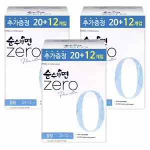 순수한면 제로 생리대 중형 20+12P X 3팩