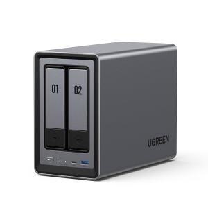 소규모 팀, 애호가, 인텔 N100 쿼드코어 CPU, 8GB DDR5 RAM, 2.5GbE, 2배 M.2 NVMe 슬롯, 4K HDMI, 네트워크 연결 스토리지(디스크리스)에 이상적인 UGREEN NAS DXP2800 2-Bay 데스크톱 데스크탑 올라운드 NASync