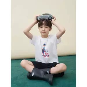 [BEANPOLE KIDS] [시즌오프 30%] 빈폴 나야나 자전거 그래픽 티셔츠 - 화이트 (BI6442U081)