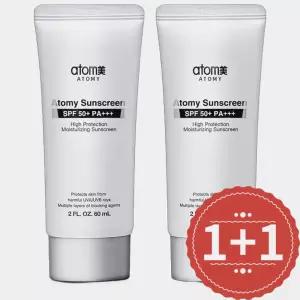 애터미 선크림 화이트60ml SPF50+톤업 백탁없는 선블록 1+1