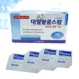100매 알콜스왑100매 소독솜 소독 알콜솜 스왑 일회용 알코솜