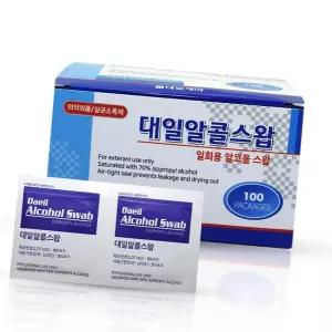 (다올)알콜 스왑 100매 알콜솜 티슈 소독솜 살균