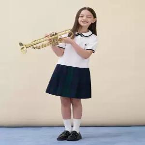 빈폴 키즈 BI6371G030 아동 피스 유아 클래식 반소매 저지 믹스 체크 아이보리