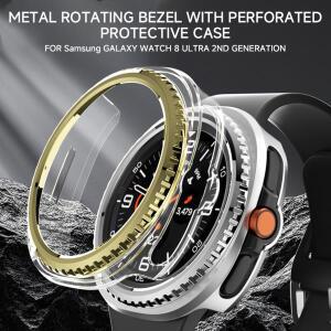 삼성 갤럭시 워치 8 클래식 46mm 보호용 베젤 링+커버 케이스 하드 PC 범퍼 쉘 갤럭시 워치8 클래식 보호용