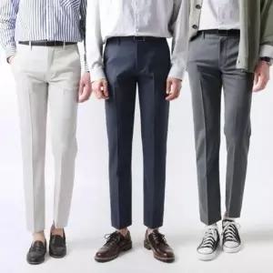 남성 사이드 밴드 10부 스판 슬랙스팬츠 AD691-WFPZEC8