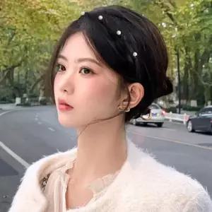 슬림 블랙 포인트 진주 헤어 악세사리 여성 머리띠