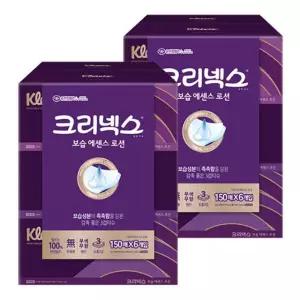 크리넥스 보습에센스 로션 미용티슈 150매x3입x2팩 3겹 보습 대용량티슈 가정용티슈 휴대용티슈 피부