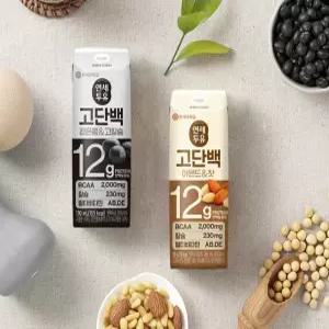 연세두유 고단백 검은콩고칼슘두유 32팩 + 고단백 아몬드잣 32팩 (총64팩) 728928