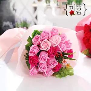 졸업식 꽃다발 생일 기념일 장미 20송이 꽃다발 핑크