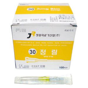 정림 일회용 주사침(니들) 1통 100개입 30G/다양한사이즈