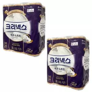유한킴벌리 크리넥스 화장지 3겹 데코&소프트 35m 24롤 x 2팩