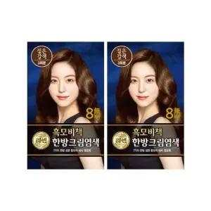 리엔 흑모비책 한방 크림 염색약 짙은갈색 2개