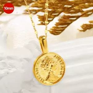 24K 할로우 순금 엘리자베스 10mm 코인 목걸이 (18K 체인)