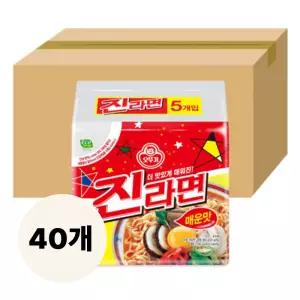 오뚜기 진라면 매운맛 봉지라면 120g 40개