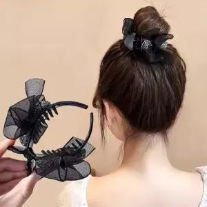 올림 머리 헤어 똥머리집게핀 긴 집게 예쁜 삔 핀 단발집게핀 리본